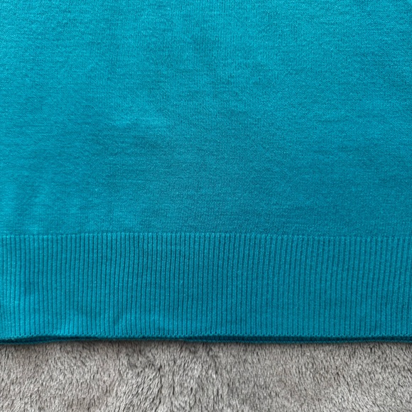 LACOSTE V-Neck Cotton Knit Sweater Blue Teal Size 8 (3XL) - Picture 12 of 15